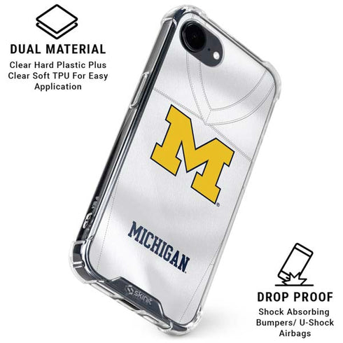 University of Michigan White Jersey iPhone 16e Clear Case